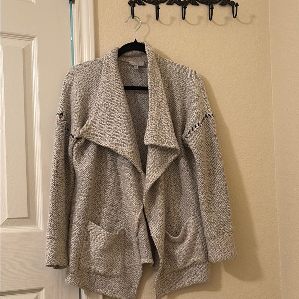 Lucky Brand Gray Open Front Sweater